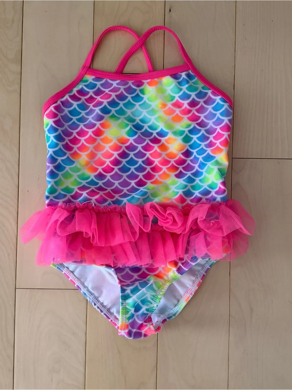 Wonder Nation Girls Tutu Rainbow Swimsuit